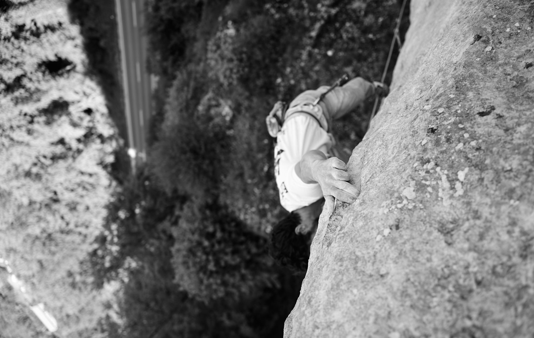 Kletterer Marcel Dippon in der Mastermind (9+) auf der Uracher Alb