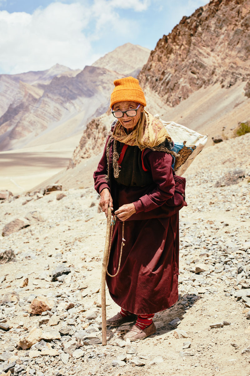 Buddhistische Nonne am Zanskar/ Ladakh/ Indien, 2018
