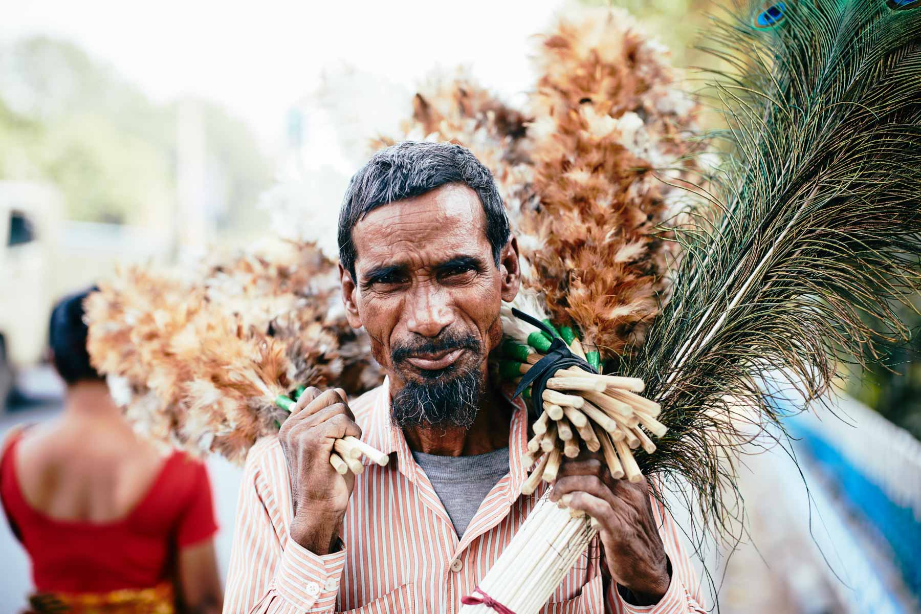 Staubwedelverkäufer in Kalkutta/ Westbengalen/ Indien, 2018