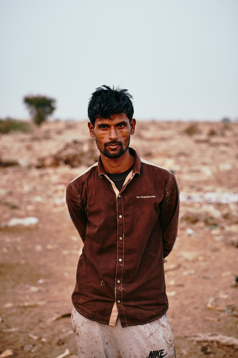 Portrait eines Ledersammlers in Bikaner/ Rajasthan/ Indien, 2018